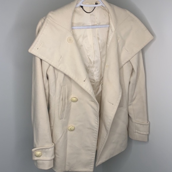 Aritzia T Babaton Howell Cream Pea Coat - Picture 1 of 9